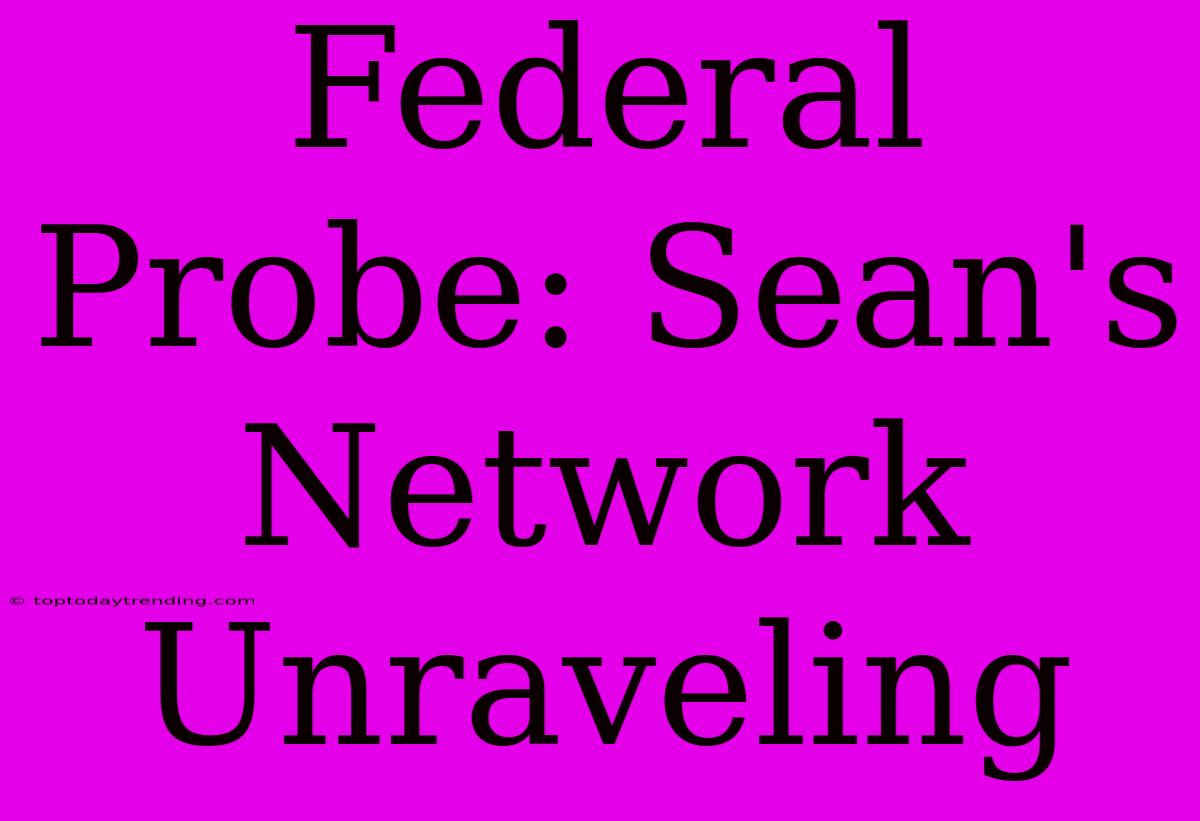 Federal Probe: Sean's Network Unraveling