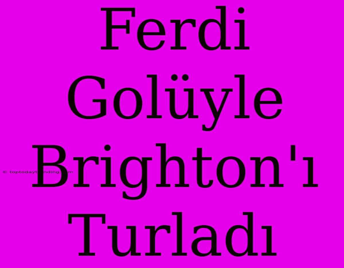 Ferdi Golüyle Brighton'ı Turladı