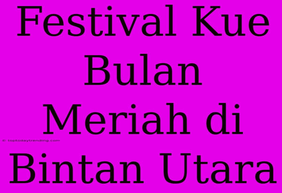 Festival Kue Bulan Meriah Di Bintan Utara