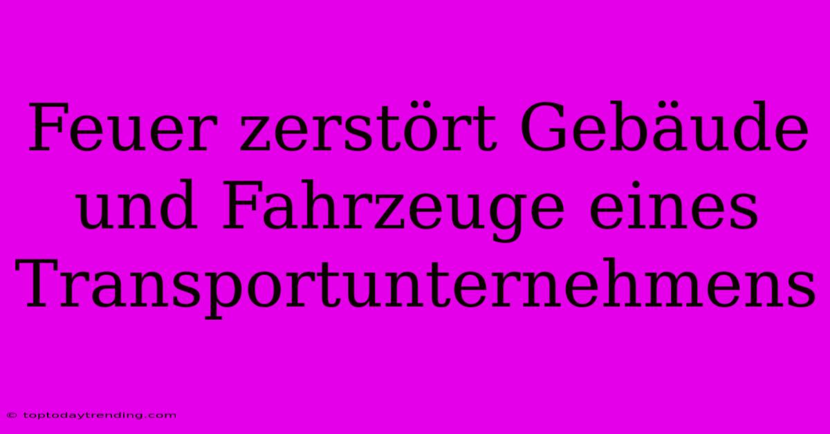 Feuer Zerstört Gebäude Und Fahrzeuge Eines Transportunternehmens