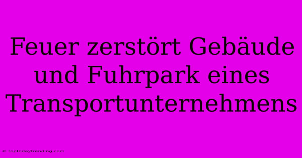 Feuer Zerstört Gebäude Und Fuhrpark Eines Transportunternehmens