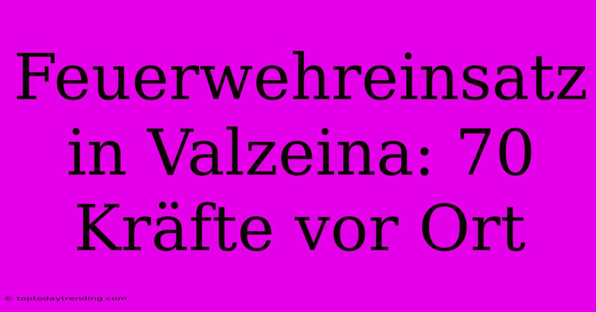 Feuerwehreinsatz In Valzeina: 70 Kräfte Vor Ort