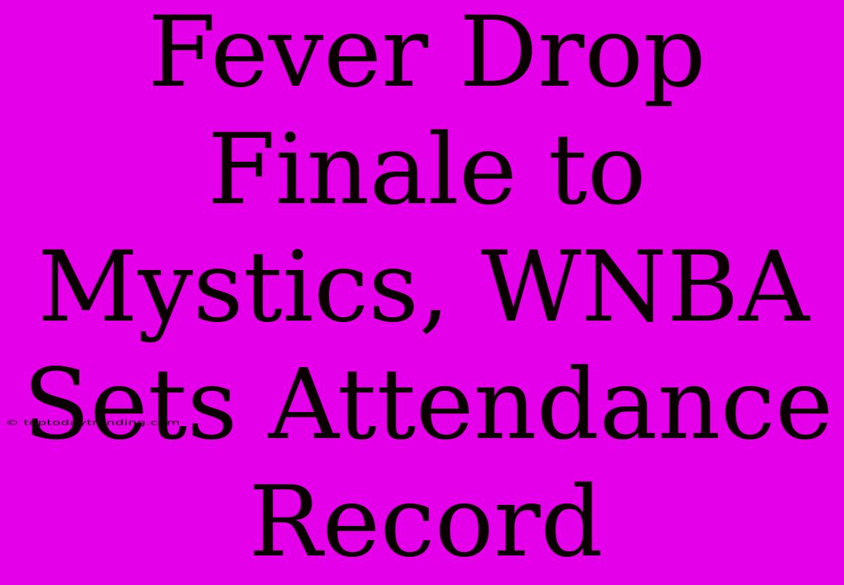 Fever Drop Finale To Mystics, WNBA Sets Attendance Record