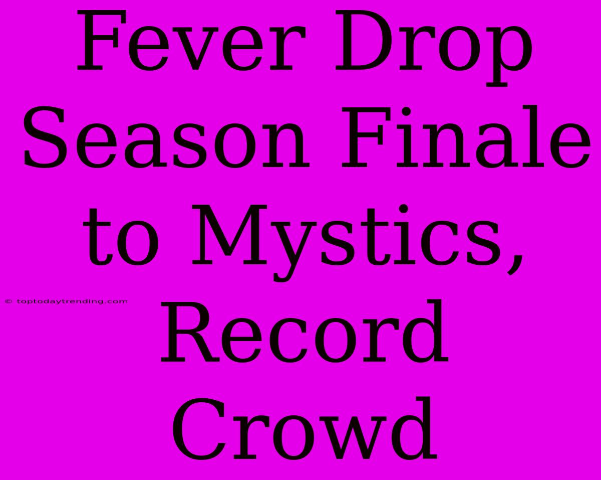 Fever Drop Season Finale To Mystics, Record Crowd