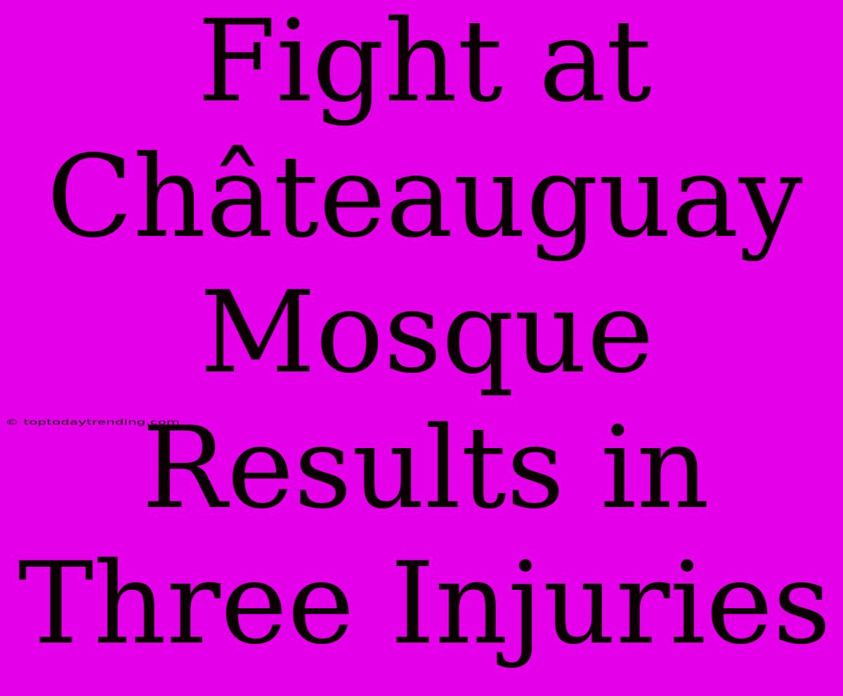 Fight At Châteauguay Mosque Results In Three Injuries