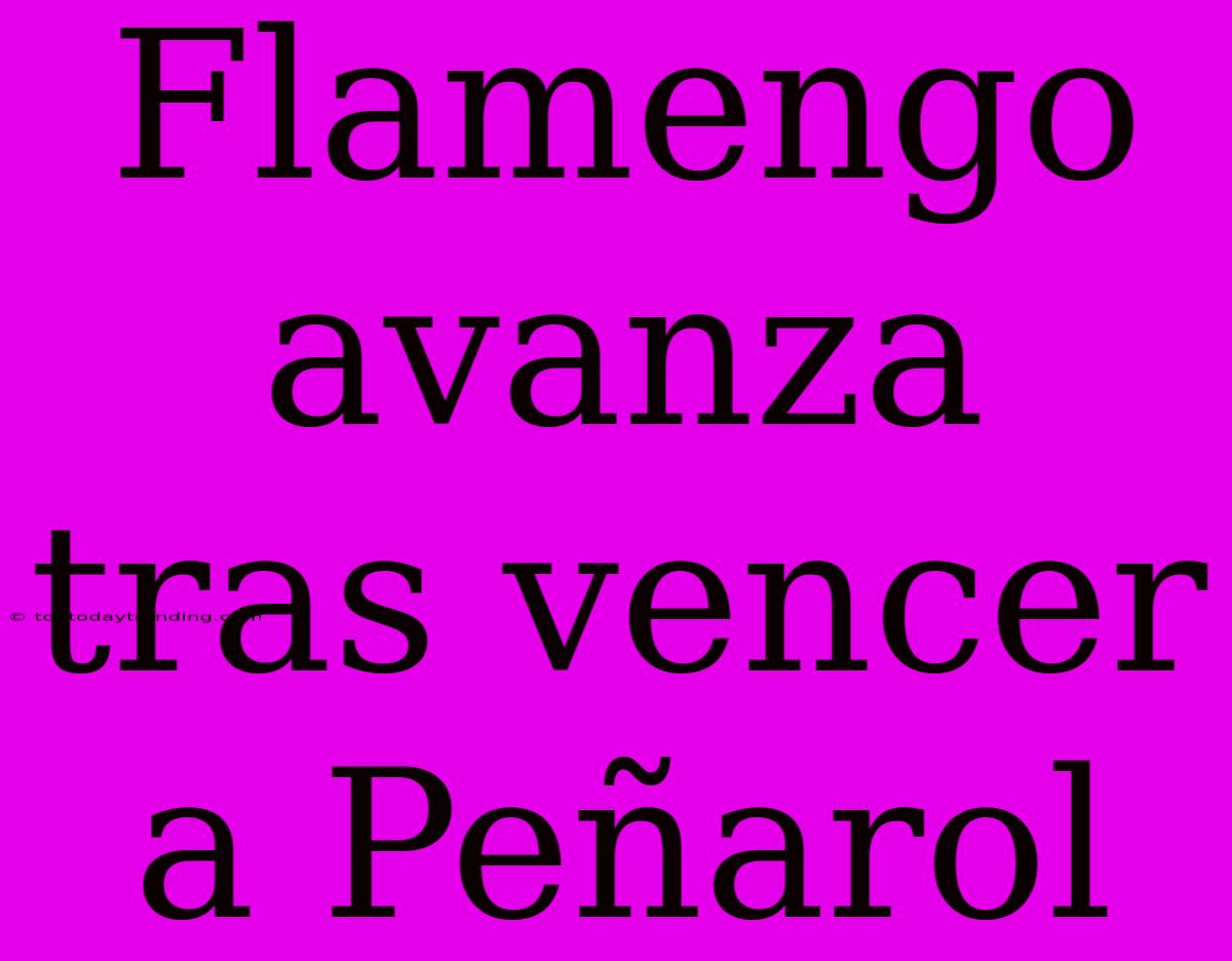 Flamengo Avanza Tras Vencer A Peñarol