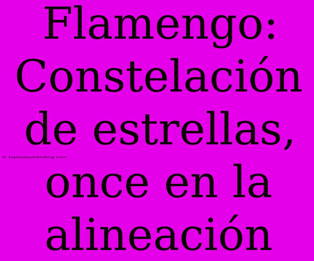 Flamengo: Constelación De Estrellas, Once En La Alineación