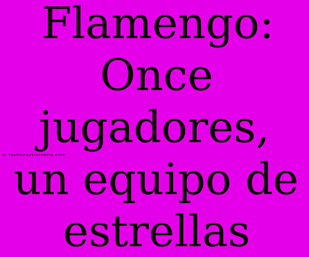 Flamengo: Once Jugadores, Un Equipo De Estrellas