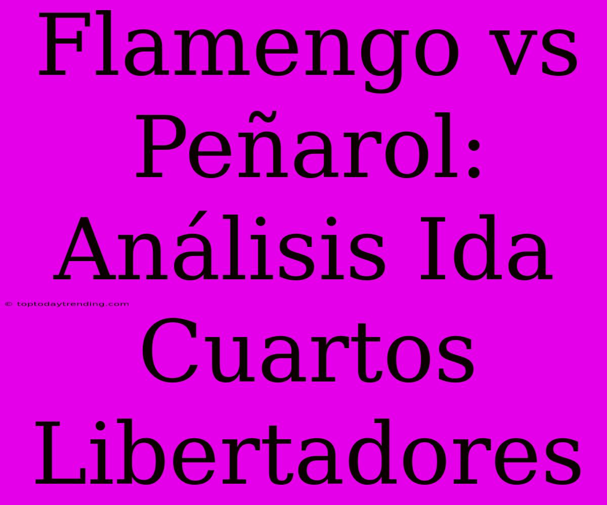 Flamengo Vs Peñarol: Análisis Ida Cuartos Libertadores