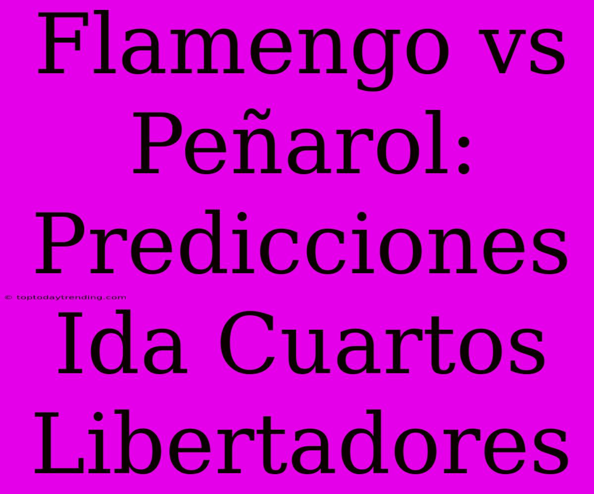 Flamengo Vs Peñarol: Predicciones Ida Cuartos Libertadores