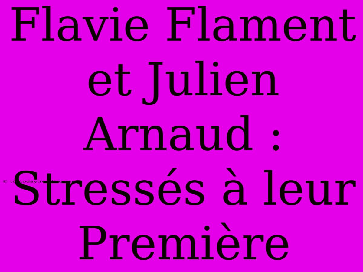 Flavie Flament Et Julien Arnaud : Stressés À Leur Première