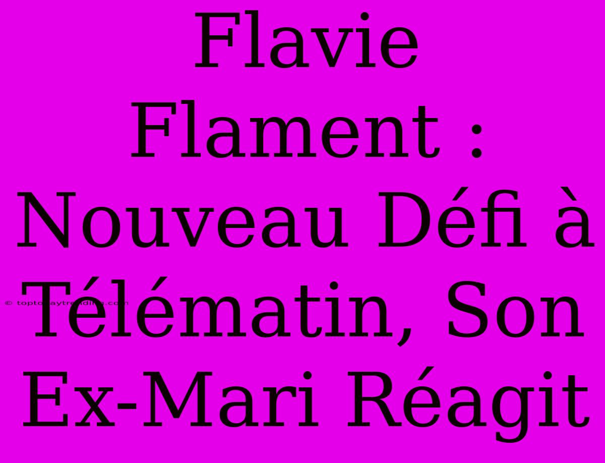 Flavie Flament : Nouveau Défi À Télématin, Son Ex-Mari Réagit