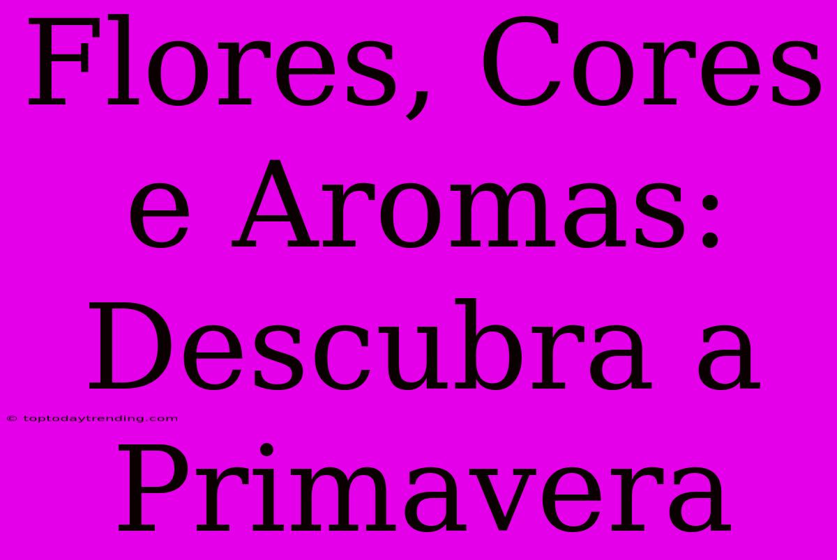 Flores, Cores E Aromas: Descubra A Primavera