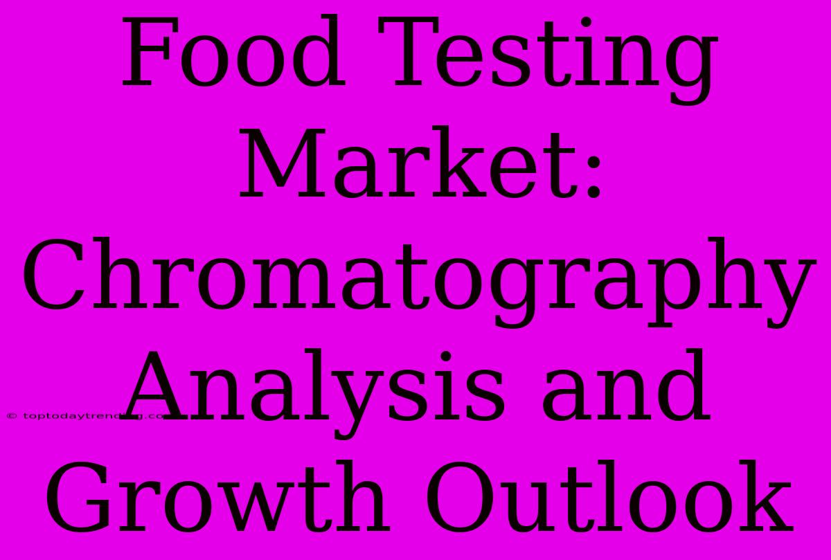 Food Testing Market: Chromatography Analysis And Growth Outlook