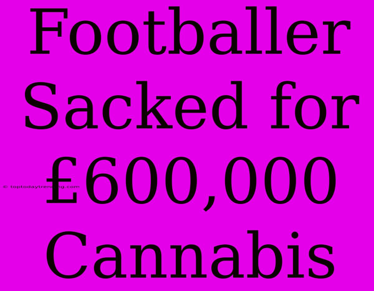 Footballer Sacked For £600,000 Cannabis