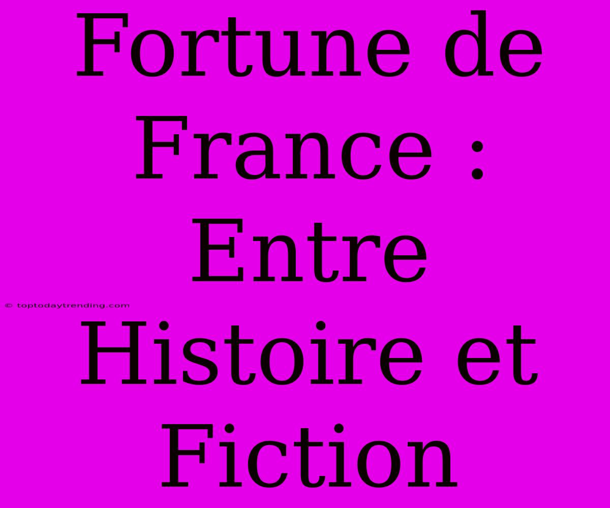 Fortune De France : Entre Histoire Et Fiction