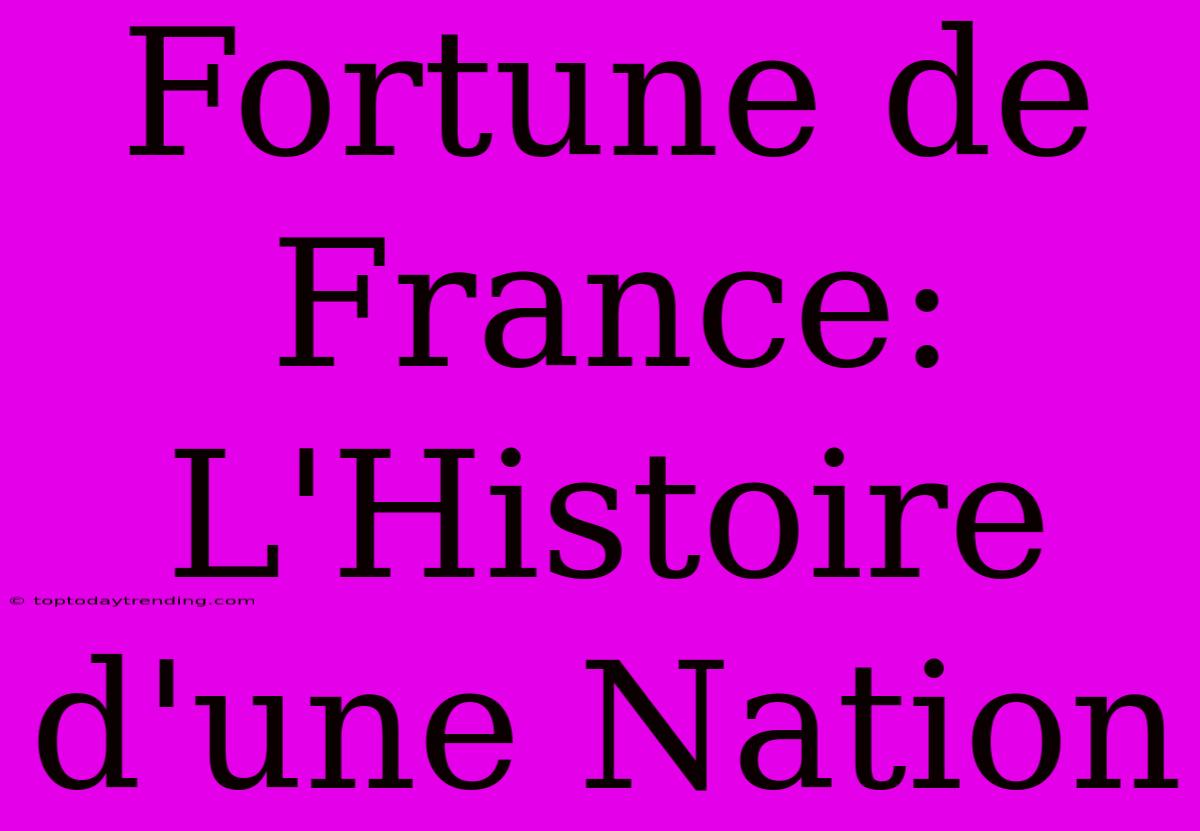 Fortune De France: L'Histoire D'une Nation