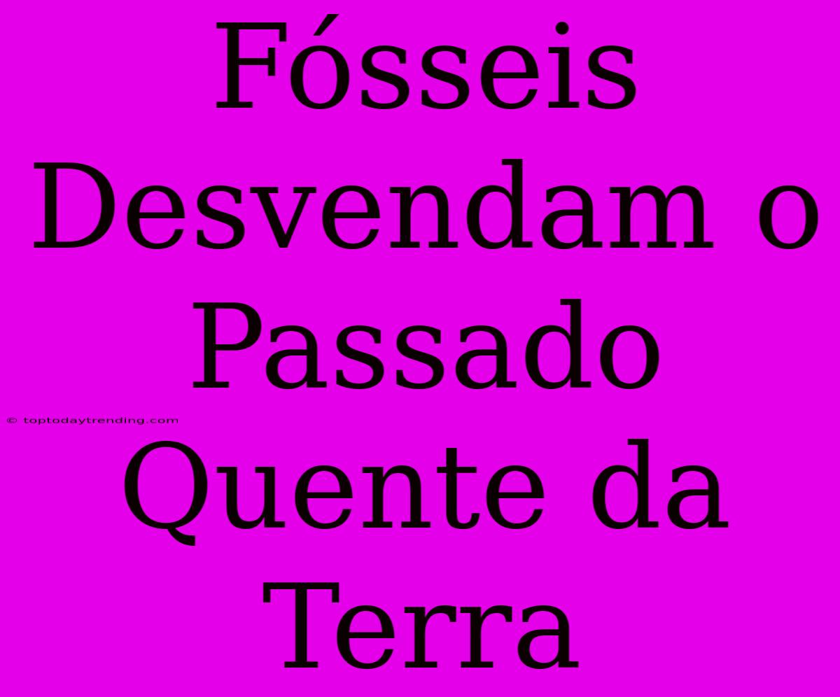 Fósseis Desvendam O Passado Quente Da Terra