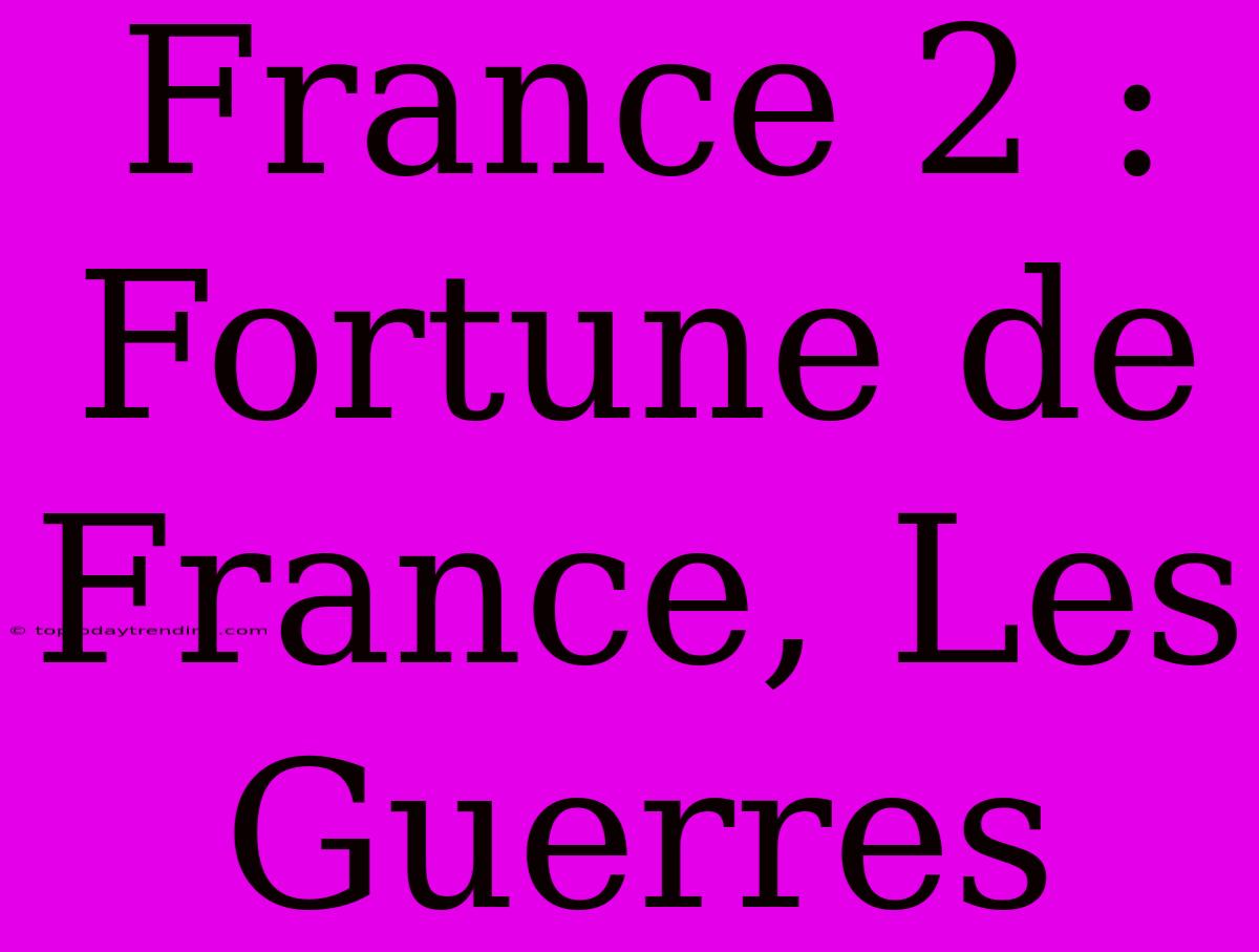 France 2 : Fortune De France, Les Guerres