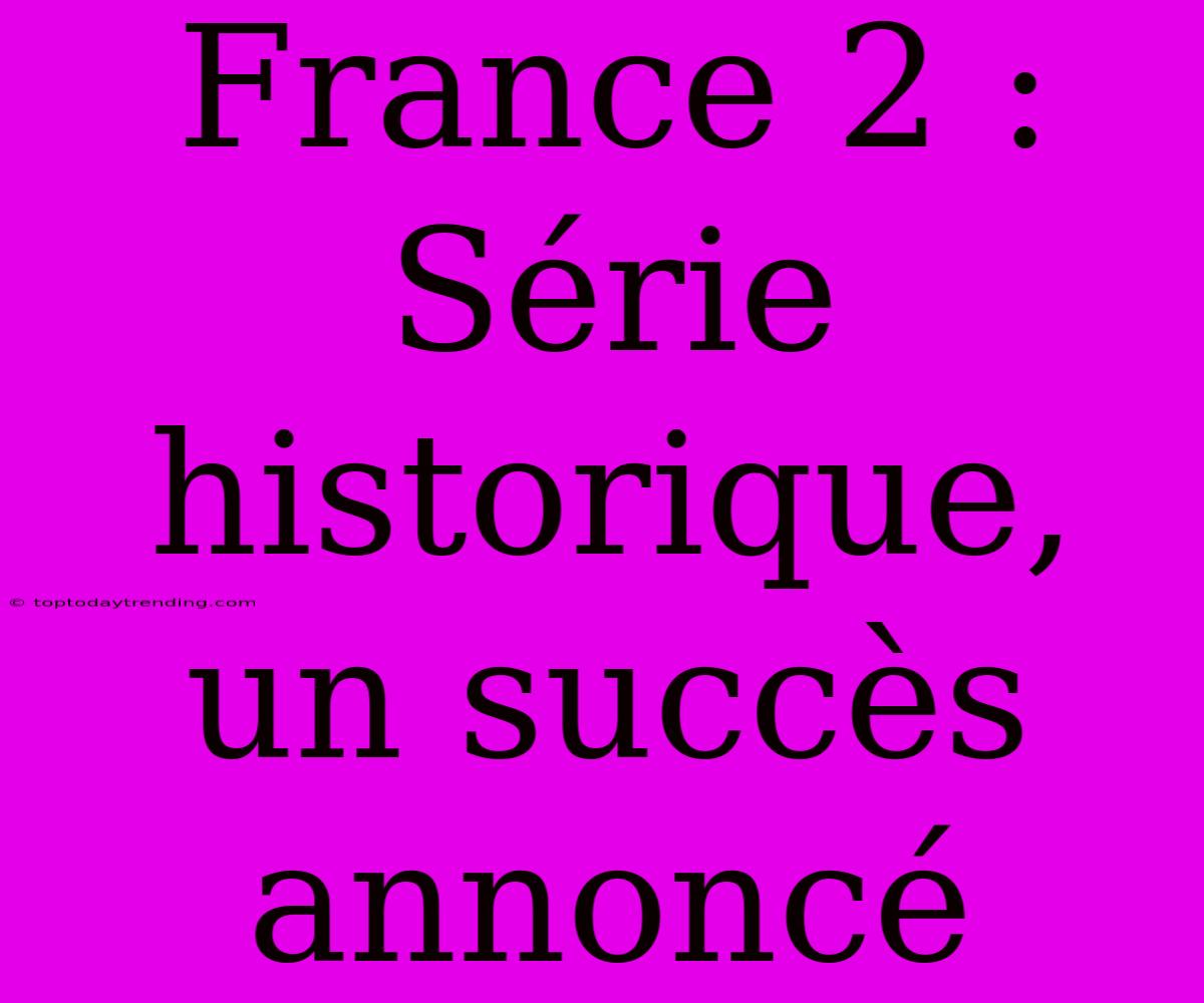 France 2 : Série Historique, Un Succès Annoncé