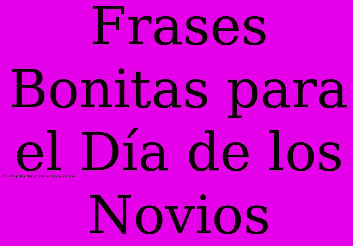 Frases Bonitas Para El Día De Los Novios