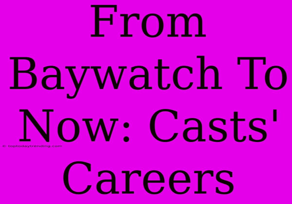 From Baywatch To Now: Casts' Careers