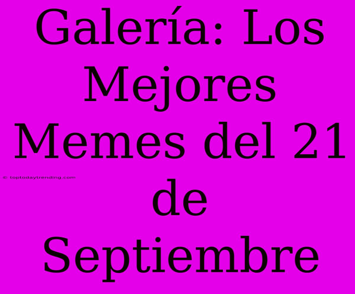 Galería: Los Mejores Memes Del 21 De Septiembre