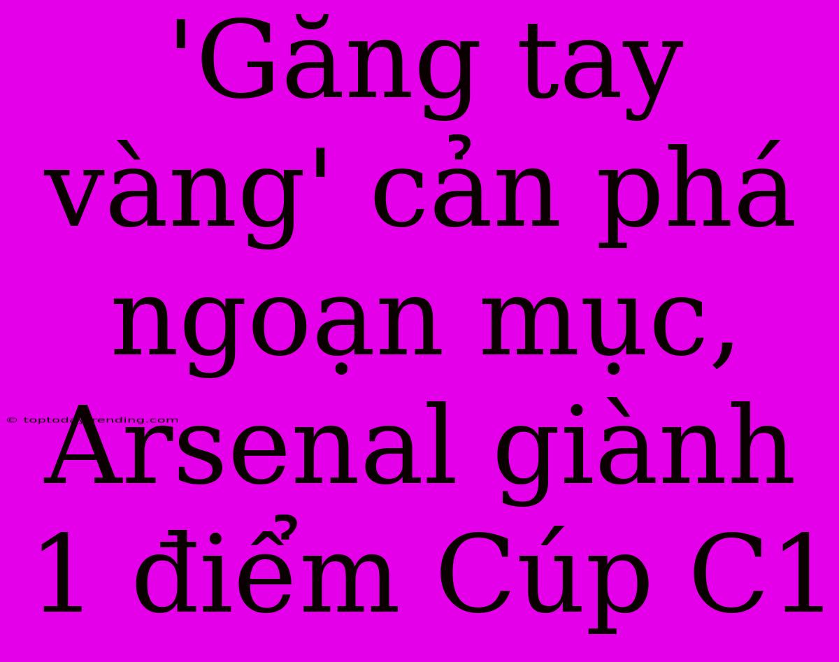 'Găng Tay Vàng' Cản Phá Ngoạn Mục, Arsenal Giành 1 Điểm Cúp C1