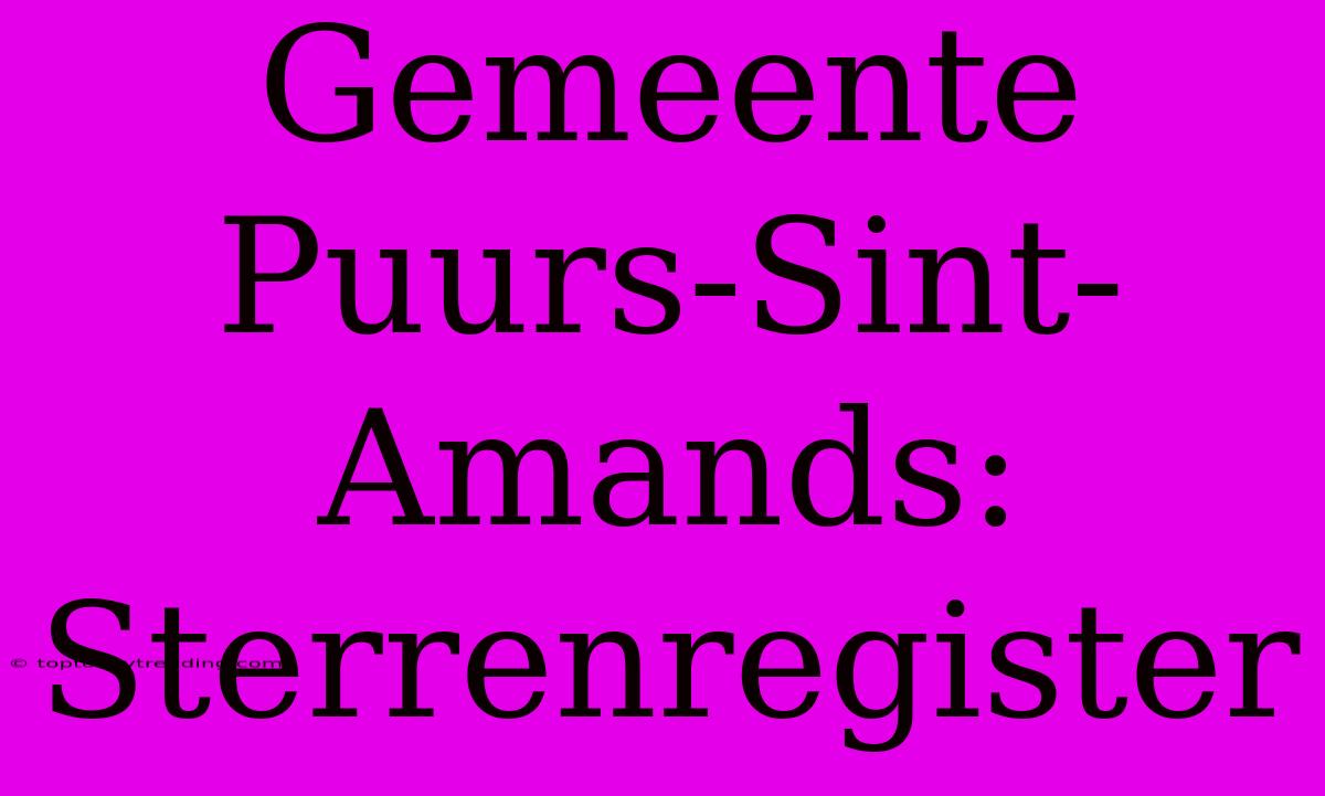 Gemeente Puurs-Sint-Amands: Sterrenregister