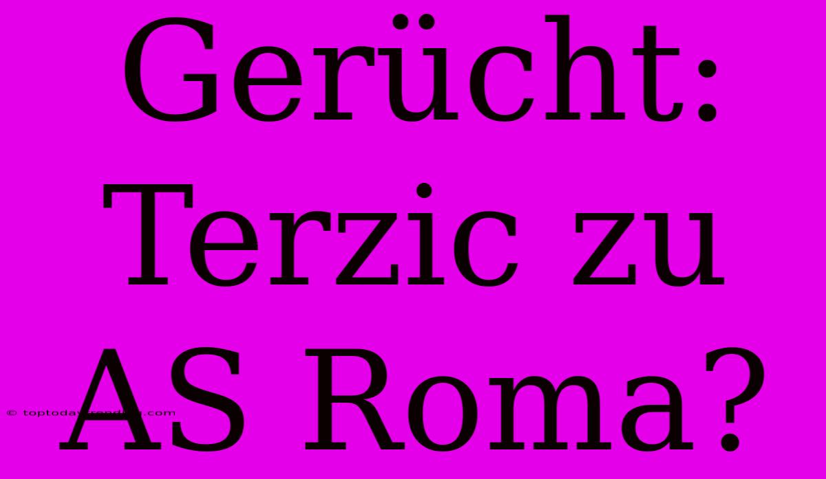 Gerücht: Terzic Zu AS Roma?