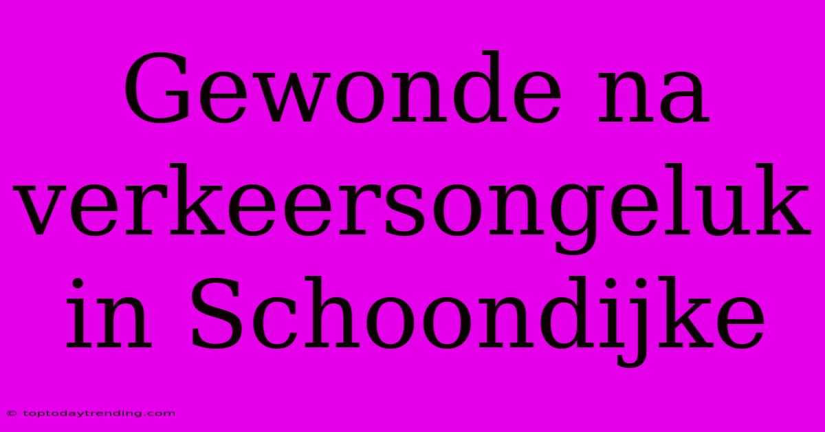 Gewonde Na Verkeersongeluk In Schoondijke