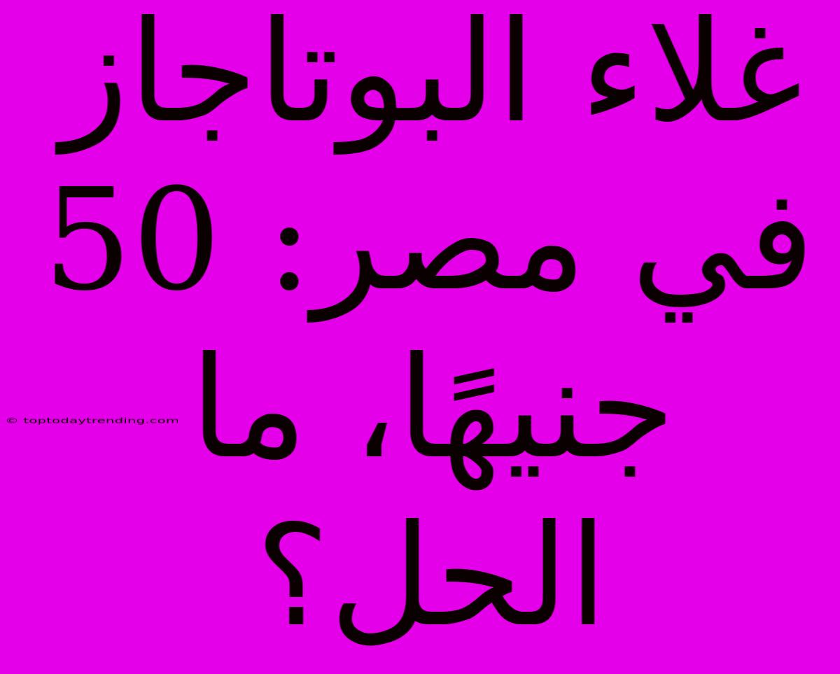 غلاء البوتاجاز في مصر: 50 جنيهًا، ما الحل؟