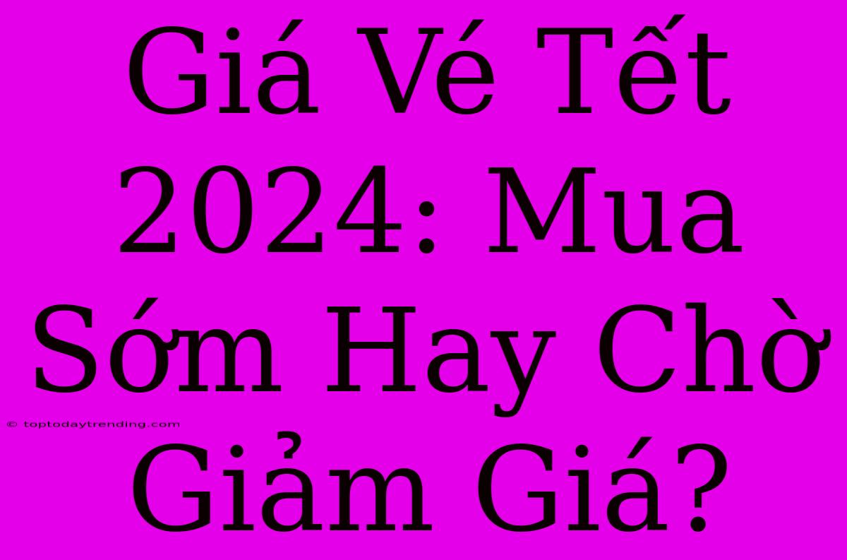 Giá Vé Tết 2024: Mua Sớm Hay Chờ Giảm Giá?