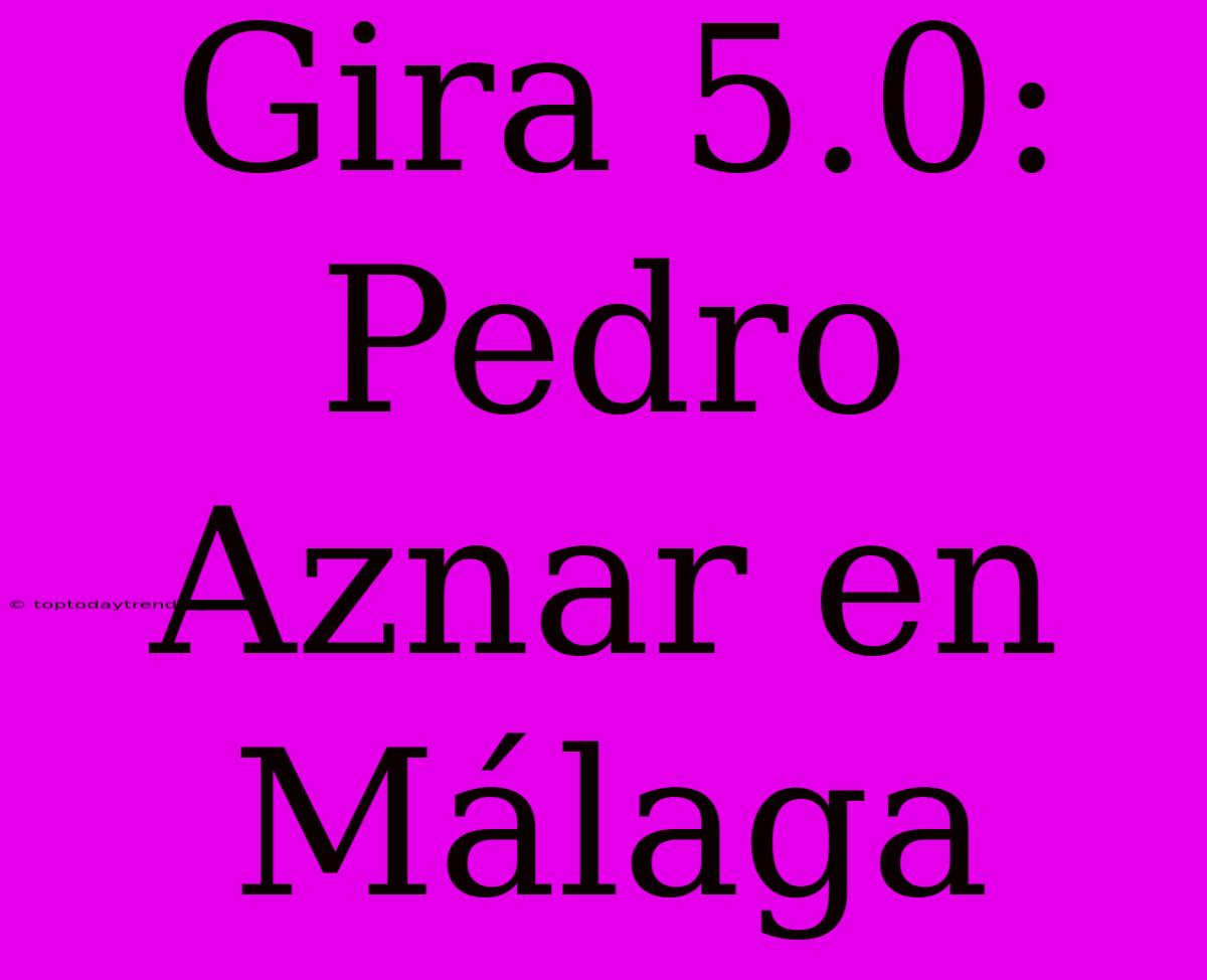 Gira 5.0: Pedro Aznar En Málaga