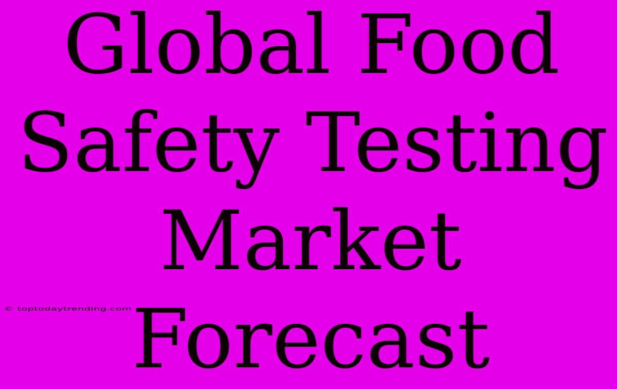 Global Food Safety Testing Market Forecast