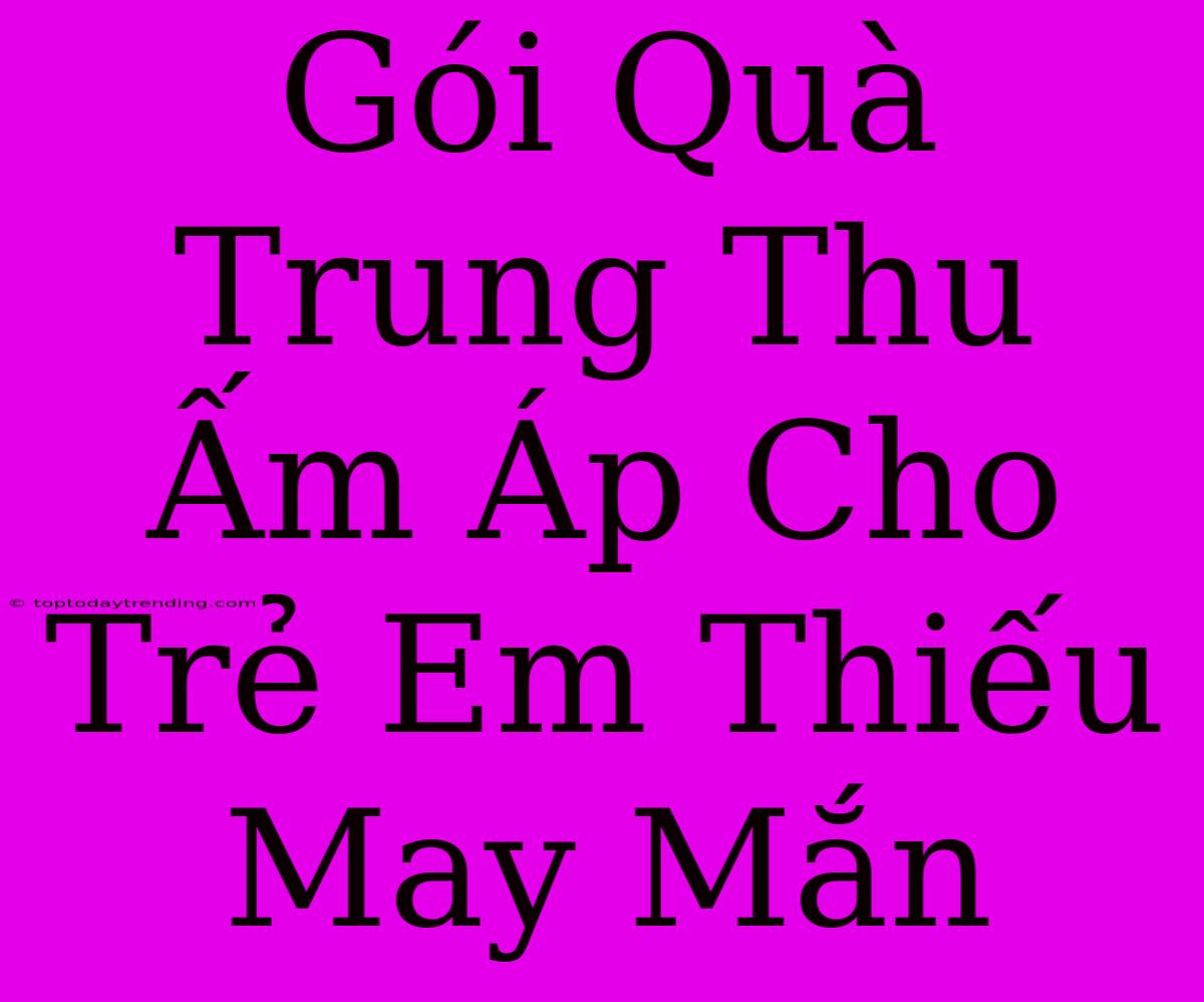 Gói Quà Trung Thu Ấm Áp Cho Trẻ Em Thiếu May Mắn