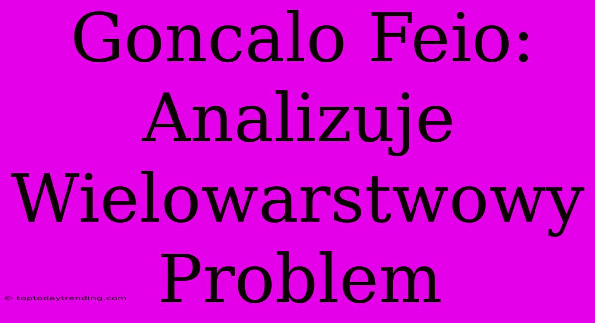 Goncalo Feio: Analizuje Wielowarstwowy Problem