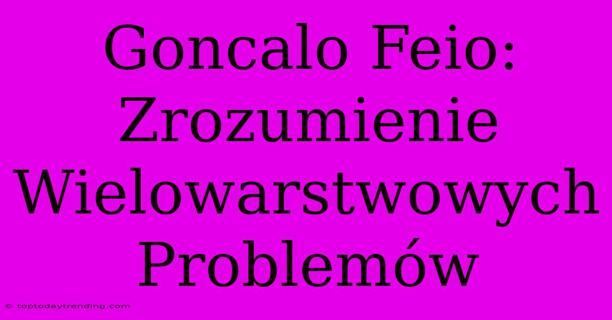 Goncalo Feio: Zrozumienie Wielowarstwowych Problemów