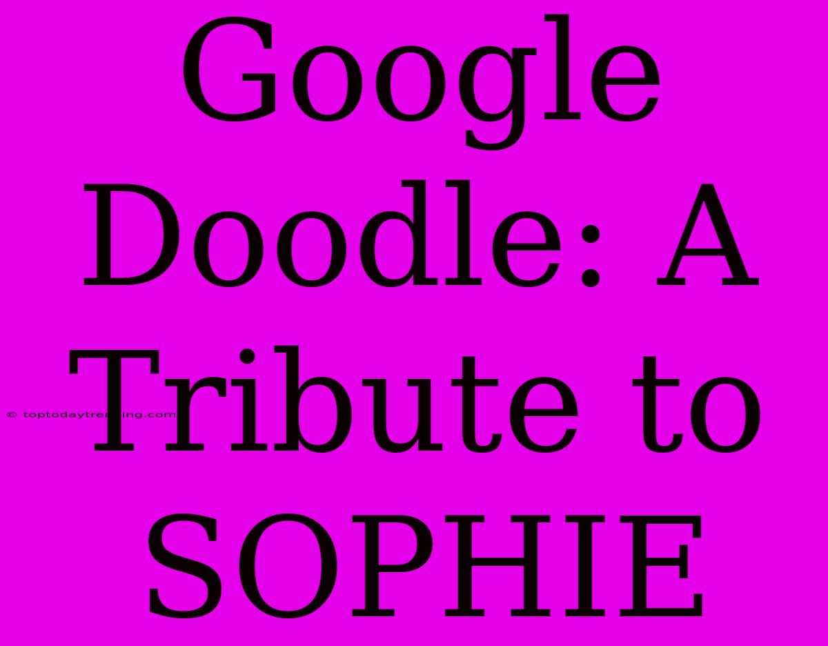 Google Doodle: A Tribute To SOPHIE