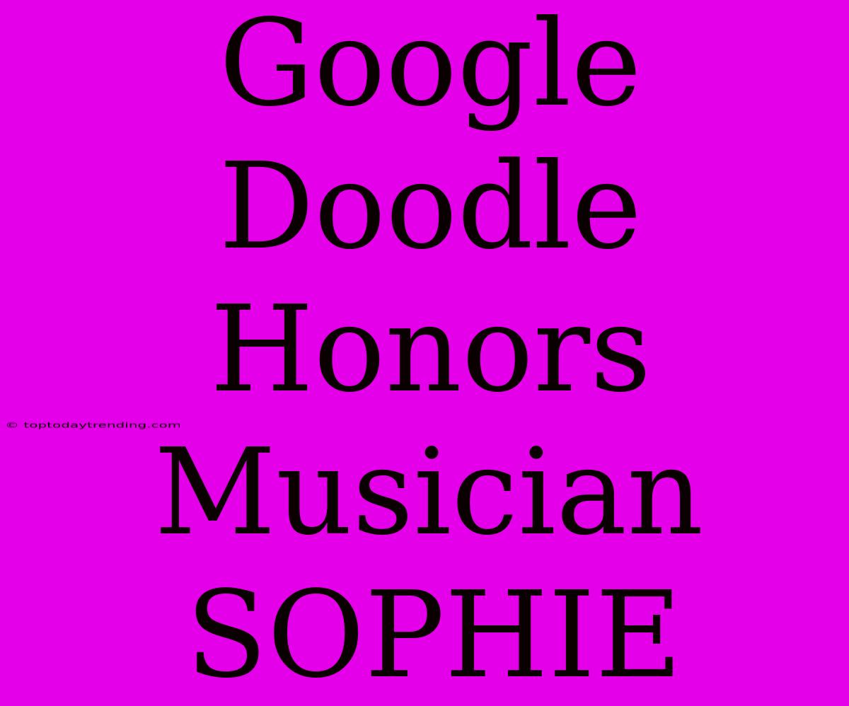 Google Doodle Honors Musician SOPHIE