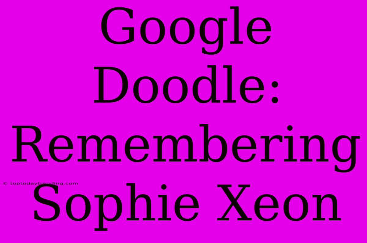 Google Doodle: Remembering Sophie Xeon