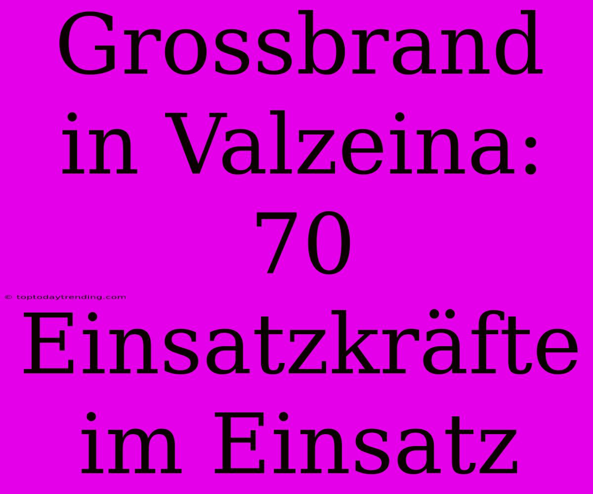 Grossbrand In Valzeina: 70 Einsatzkräfte Im Einsatz