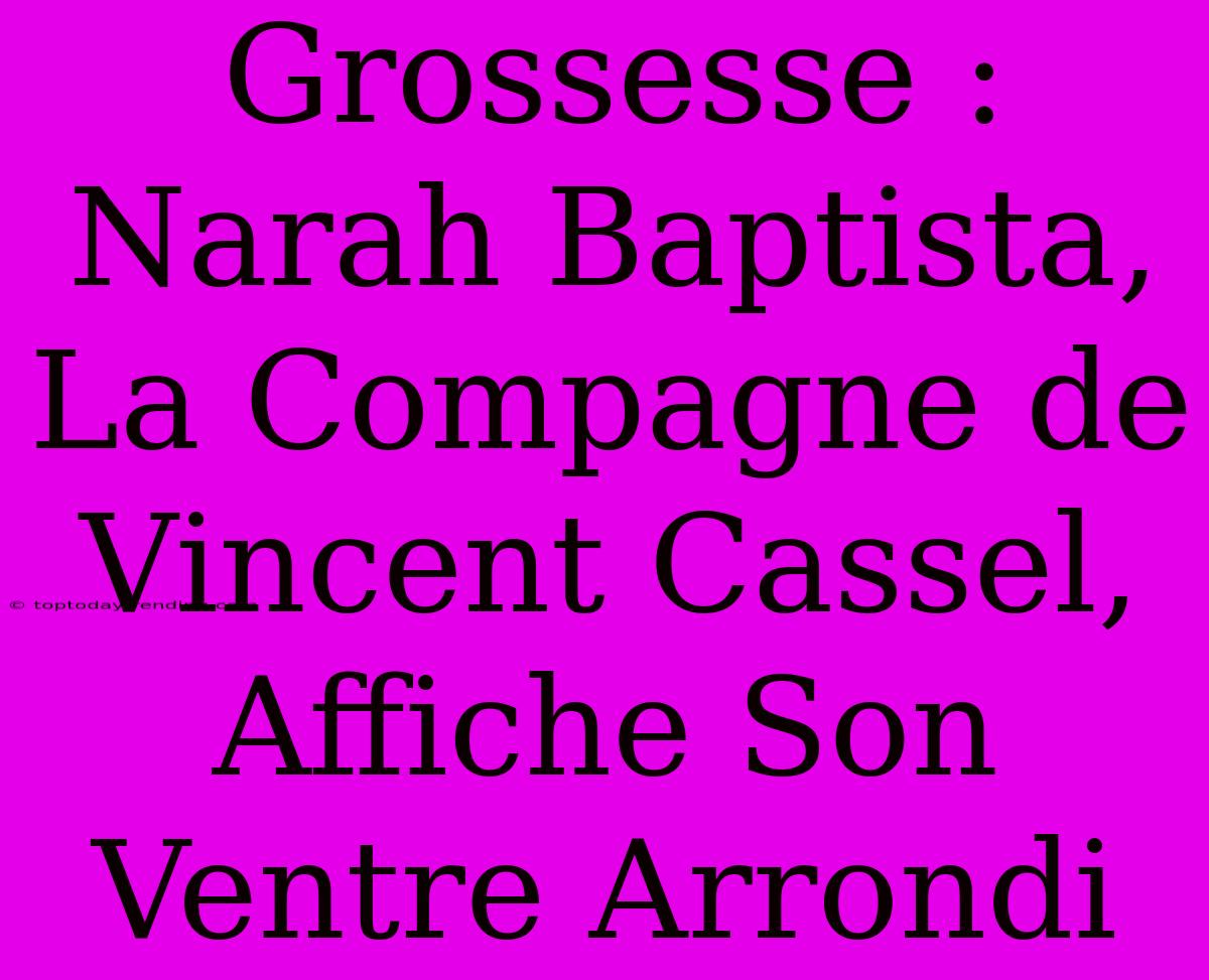 Grossesse : Narah Baptista, La Compagne De Vincent Cassel, Affiche Son Ventre Arrondi