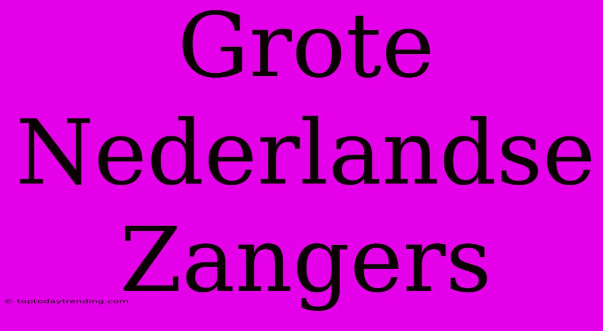 Grote Nederlandse Zangers