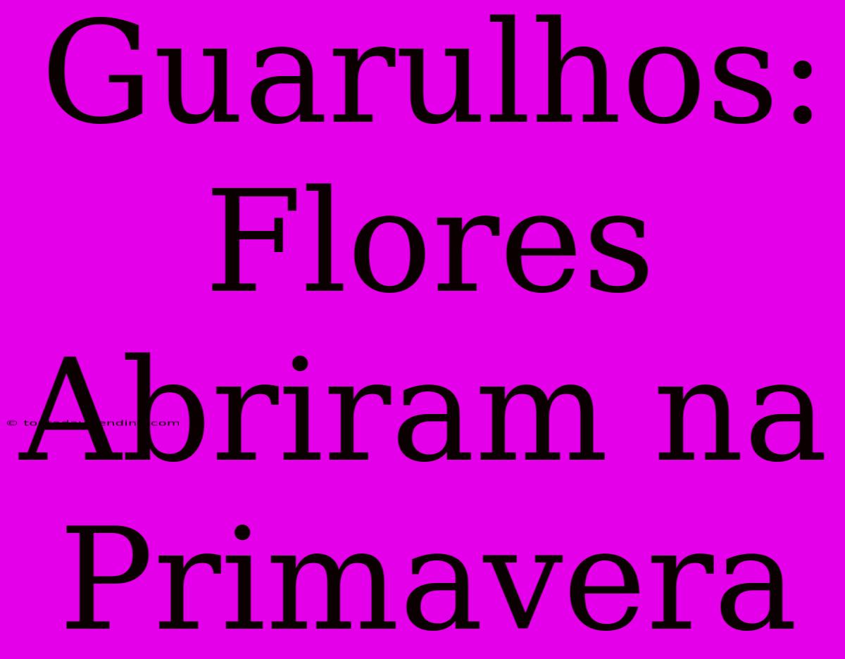 Guarulhos: Flores Abriram Na Primavera