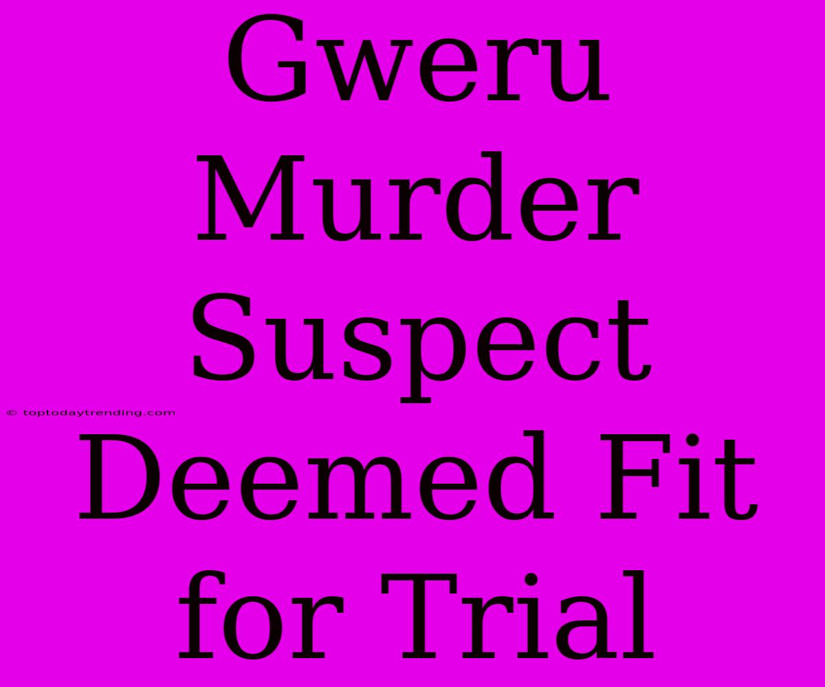 Gweru Murder Suspect Deemed Fit For Trial