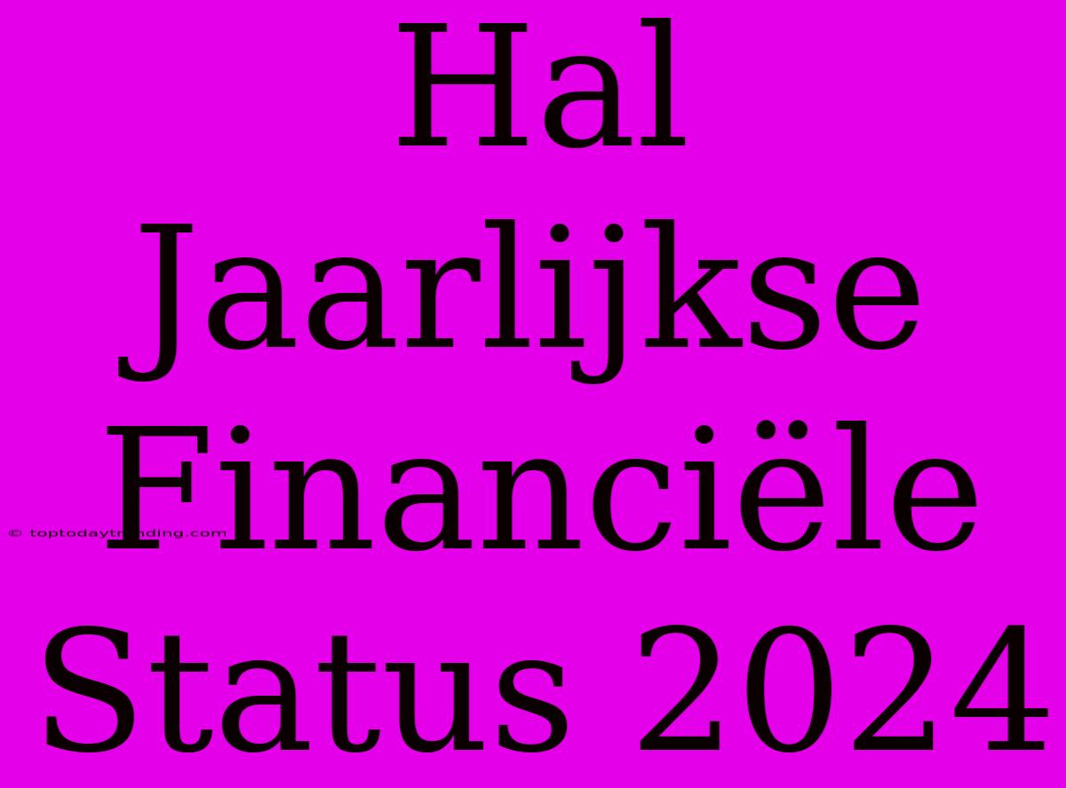 Hal Jaarlijkse Financiële Status 2024