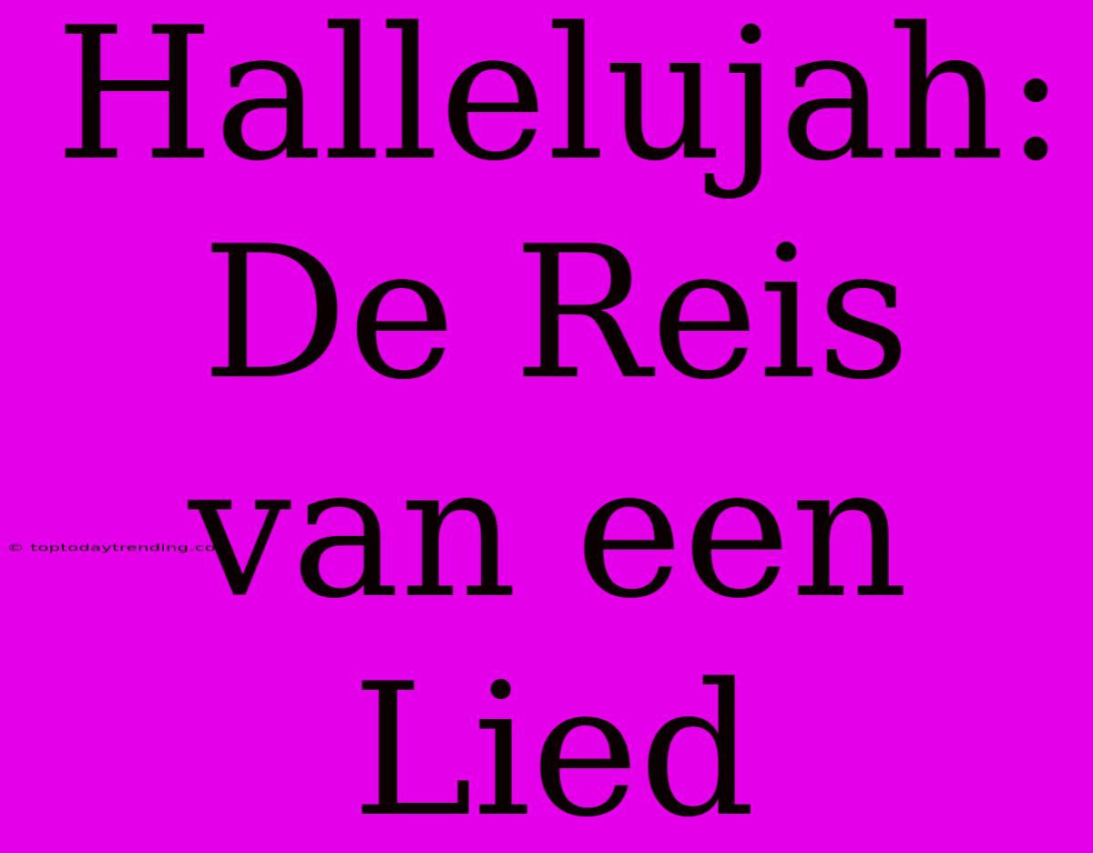 Hallelujah: De Reis Van Een Lied