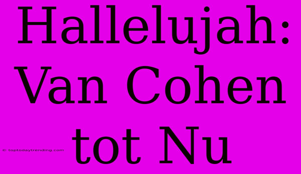 Hallelujah: Van Cohen Tot Nu