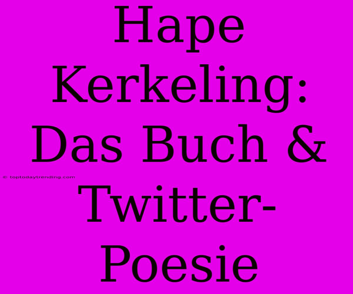 Hape Kerkeling:  Das Buch & Twitter-Poesie